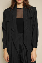 1980s Black Duster Jacket & Trousers Set