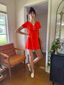 70s Tomato Mod Mini Dress