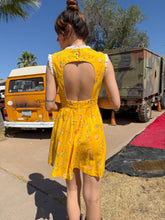 70s Yellow Cut-Out Mini Dress