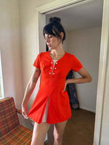 70s Tomato Mod Mini Dress
