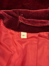 1980s Wine Red Velvet Coat With Matching Waist Tie