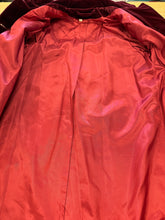 1980s Wine Red Velvet Coat With Matching Waist Tie