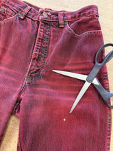 1980s Calvin Klein Maroon Boot Cut Jeans