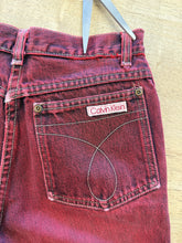 1980s Calvin Klein Maroon Boot Cut Jeans