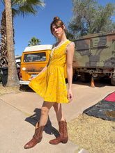 70s Yellow Cut-Out Mini Dress