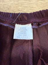 1990s Maroon Jacquard & Lace Whimsigoth Maxi Skirt