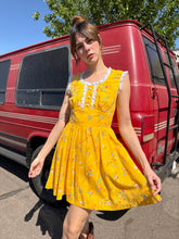 70s Yellow Cut-Out Mini Dress