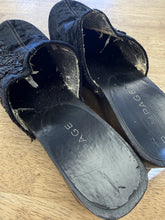 Y2K Rampage Black Velvet Beaded Slip On Platform Clogs