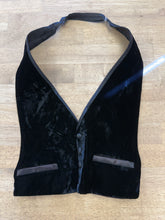 1980s Black Velvet Vest With Open Back