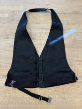 1980s Black Velvet Vest With Open Back