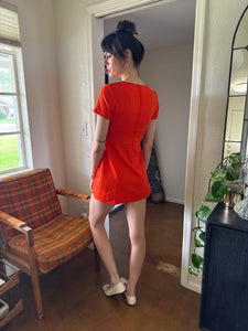 70s Tomato Mod Mini Dress