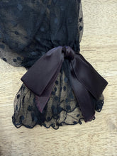 1980s Black Tulle Puff Sleeve Romantic Victorian Prairie Dress