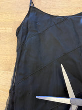 1930s Black Tiered Chiffon Bias Cut Dress