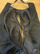 1930s Black Tiered Chiffon Bias Cut Dress