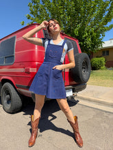 70s Denim Contrast Stitch Jumper Dress
