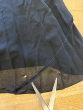 1940s Black Sheer Chiffon & Lace Bias Cut Nightgown