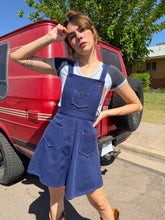 70s Denim Contrast Stitch Jumper Dress