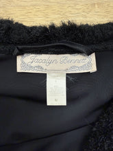 Y2K Black Velvet Long Duster Jacket With Faux Fur Trim