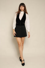 1980s Black Velvet Vest With Open Back