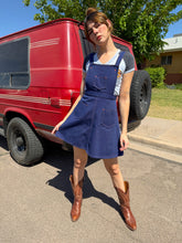 70s Denim Contrast Stitch Jumper Dress