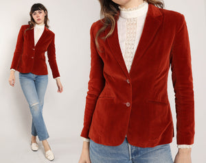 70s Rust Velvet Blazer