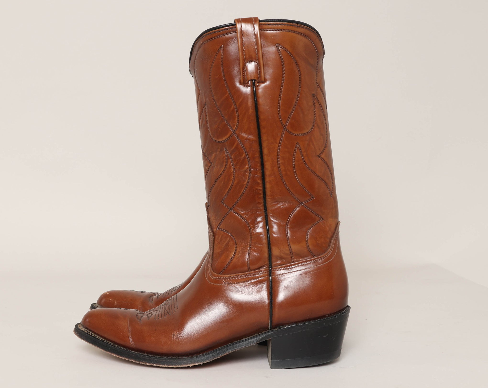 80s Brown Cowboy Boots Luxie Vintage