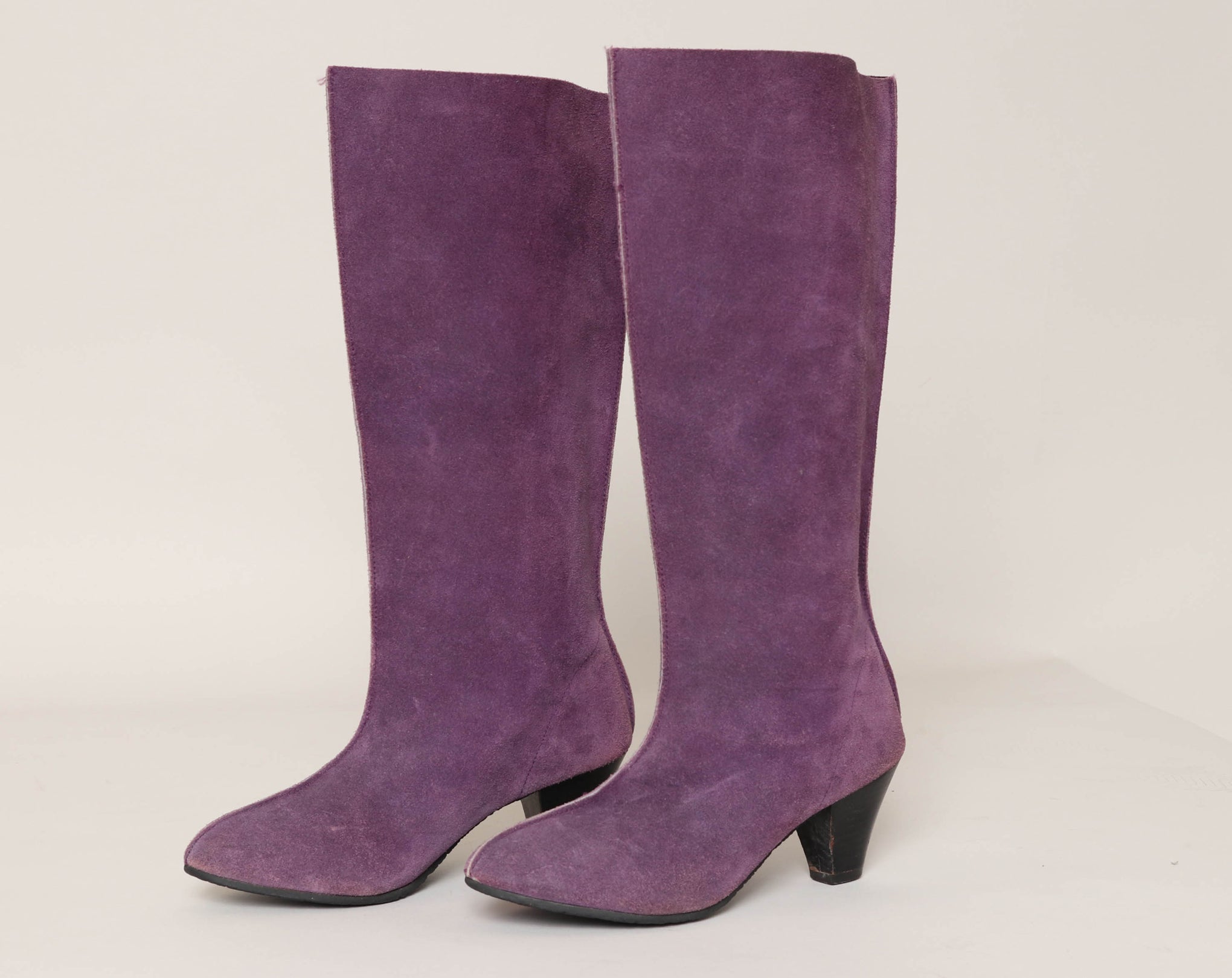 80s Purple Suede Boots Luxie Vintage