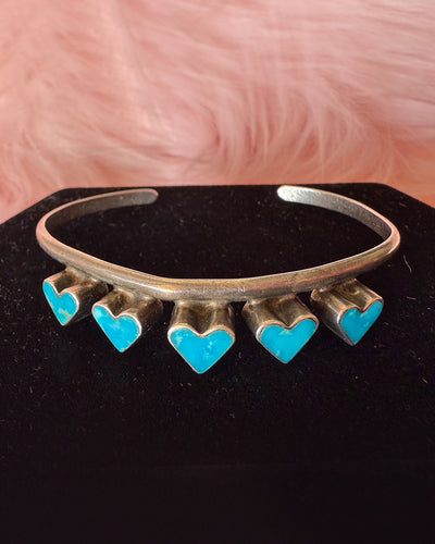 ❤️ 70s Turquoise Heart Bracelet