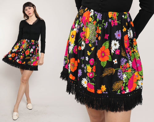 60s Floral Fringe Dress