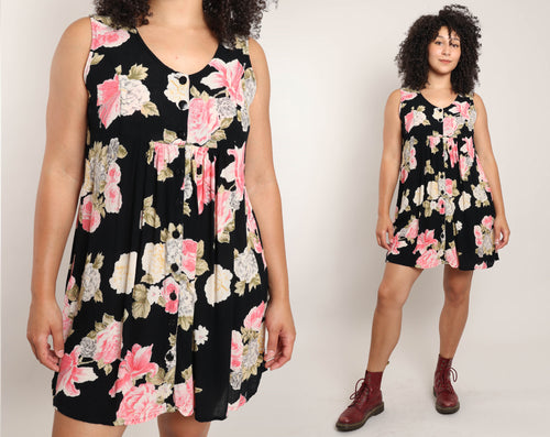 90s Gauze Floral Dress