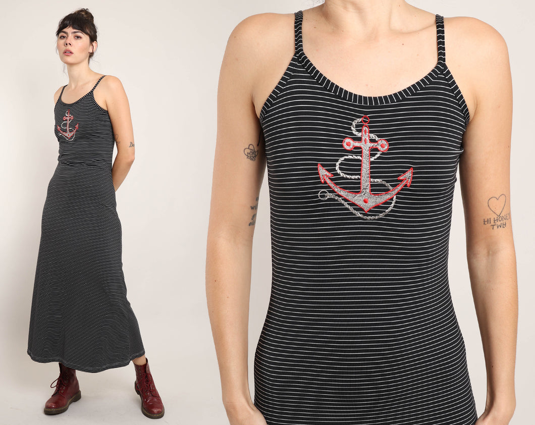 90s Anchor Striped Dress