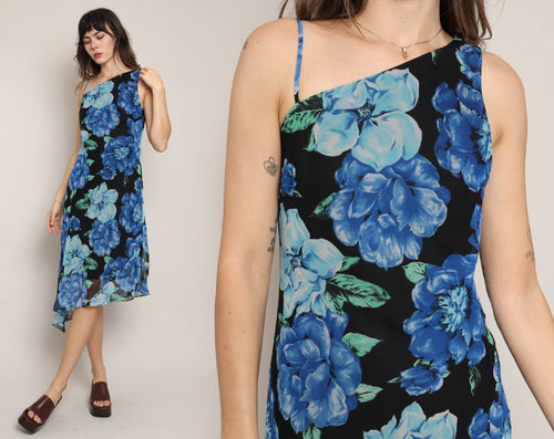 90s Asymmetric Floral Dress