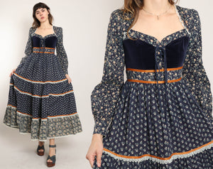 70s Homespun Prairie Dress