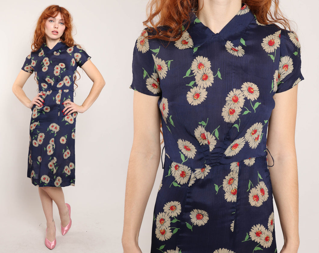 40s Sheer Floral Dress