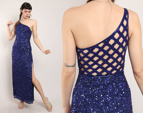 90s Sequined Cut-Out Dress