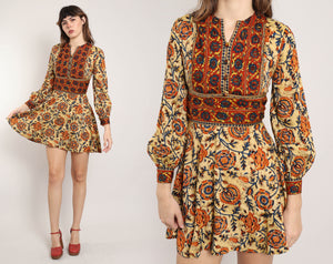 70s Autumn Mini Dress