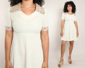 60s Floral Collar Dress
