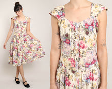 90s Muted Floral Cotton Dress