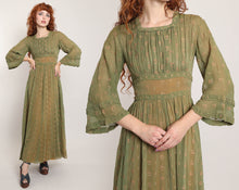 40s Embroidered Chiffon Dress