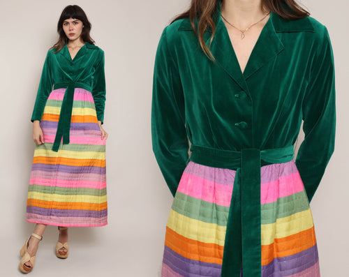 60s Quilted Rainbow House Dress