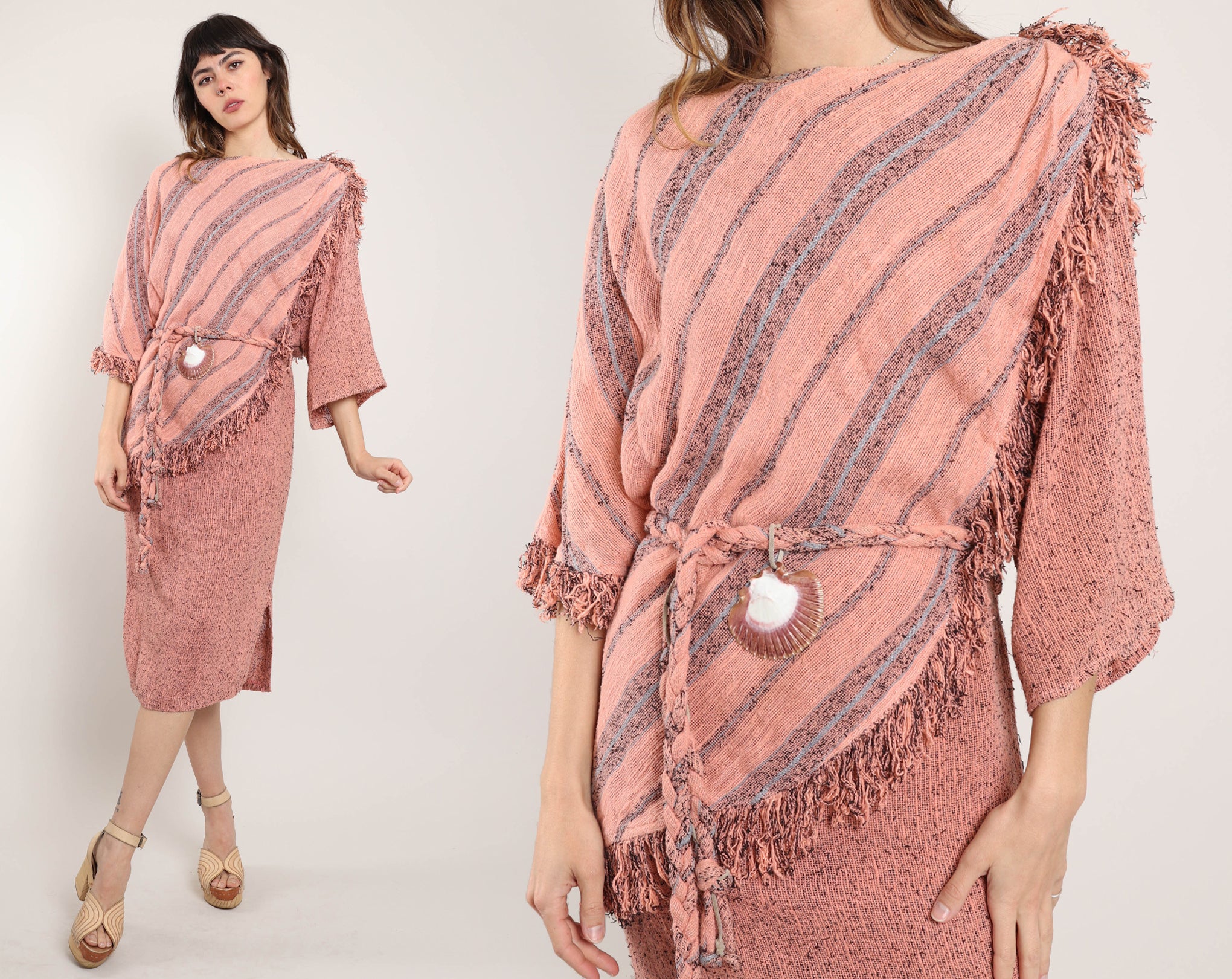 Zara pink cheap fringe dress