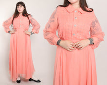 70s Rhinestone Chiffon Dress
