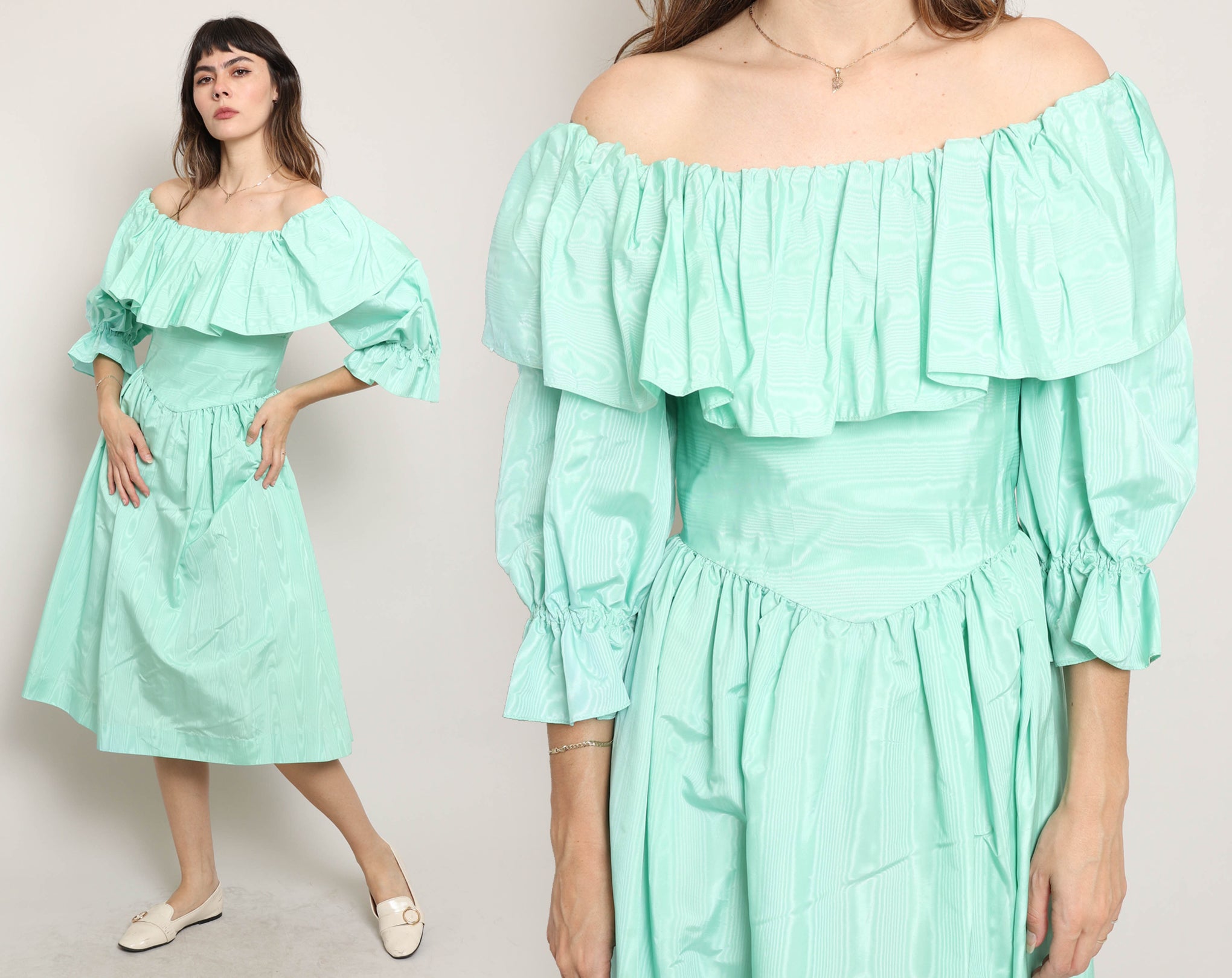 80s Mint Taffeta Dress – Luxie Vintage