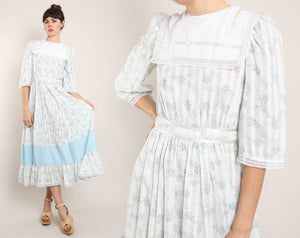 80s Floral Prairie Dress