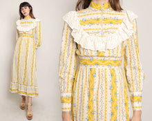 70s Lace Bib Prairie Dress