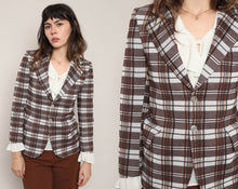 70s Brown Plaid Blazer