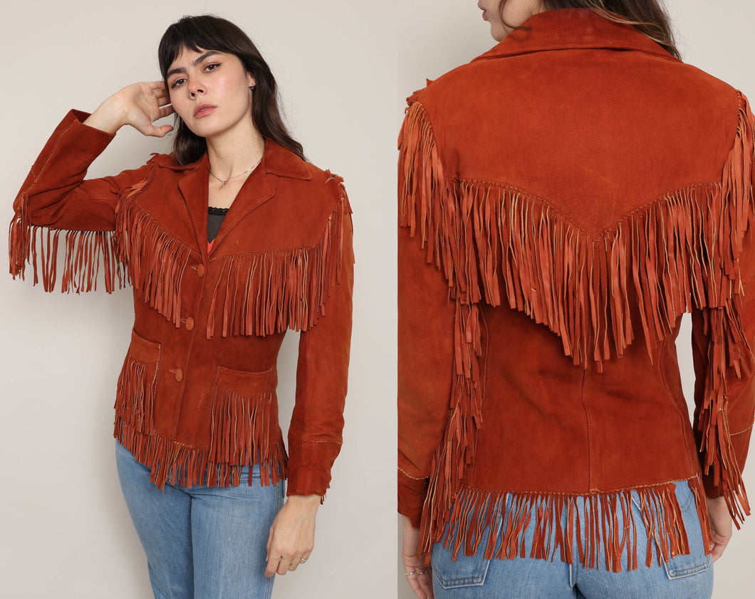 60s Jo-O-Kay Suede Fringe Jacket