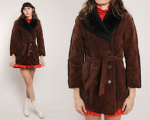 70s Suede Fur Coat
