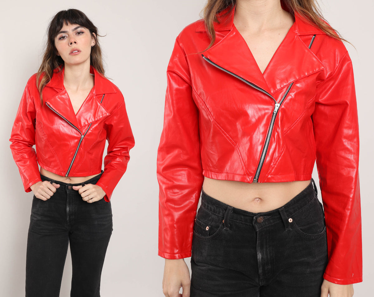 80s Vinyl Moto Jacket – Luxie Vintage