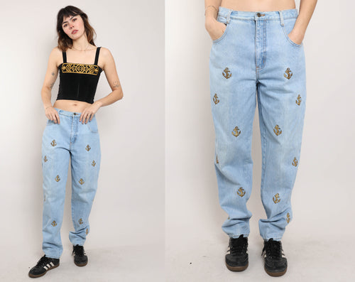 90s Anchor Print Jeans